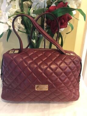 ANNA LUBLIN QUITLED SATCHEL BAG PURSE (PU700
